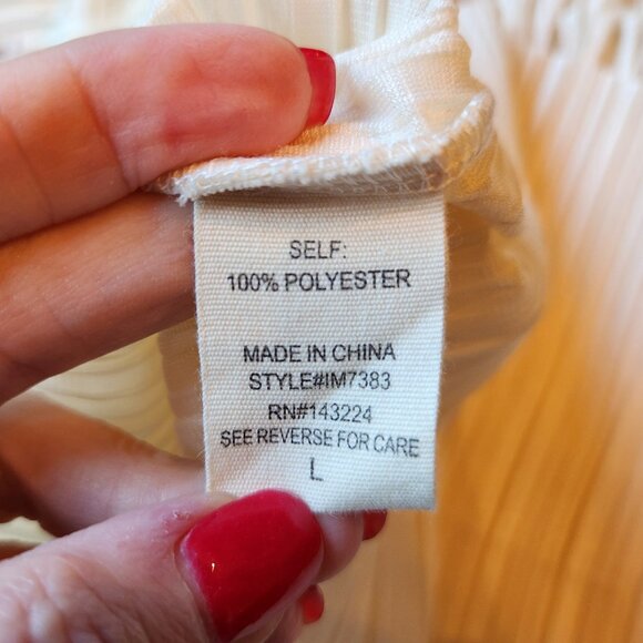 C’isa Fringe Skirt Cream Boho Midi – Sz L - NWOT - Picture 9 of 11